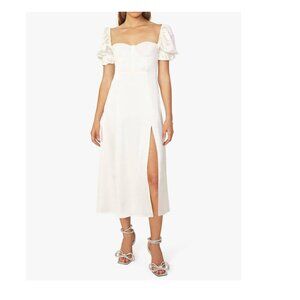 Weworewhat Puff Sleeve Midi Dress in White Size 6
